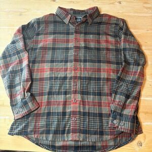 Sherpa Adventure Gear Shirt Mens Large Plaid Long Sleeve UPF 50 Wool Blend XL
